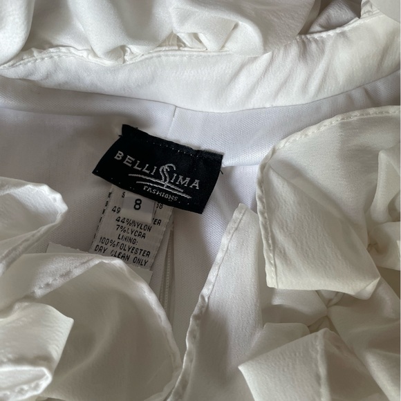 Elegant White Ruffled & Rouched Women's Top - Picture 4 of 7